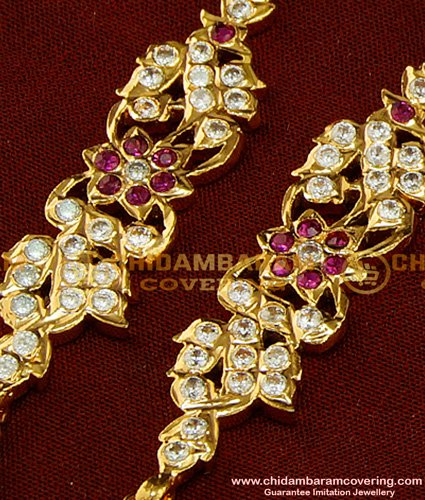 MAT91 - New Model Impon Stone Small Matilu Design Gold Ear Chain Panchalogam Jewellery