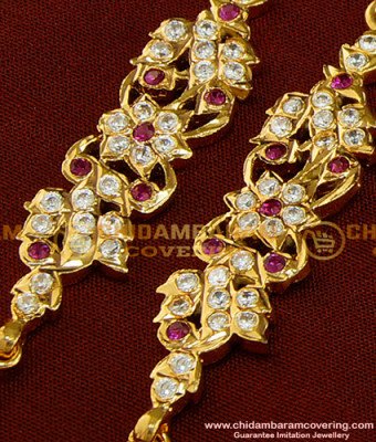 MAT92 - Trendy Impon Short Matilu Designs Ad Stone Five Metal Ear Chain Online