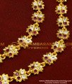 MAT94 - Five Metal Bridal Wear White and Ruby Stone Impon Traditional Gold Ear Chain Designs 