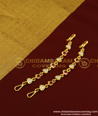 MAT98 - Latest Impon Bridal Wear Simple Ad Stone Matilu Designs Side Ear Chain Online