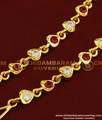 MAT98 - Latest Impon Bridal Wear Simple Ad Stone Matilu Designs Side Ear Chain Online