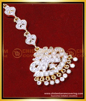 NCT333 - New Impon White Stone 1 Gram Gold Maang Tikka Online