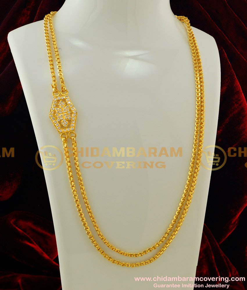 MCHN103 - Traditional Rettai Vadam Gold Design Chain Impon Mugappu Buy Online
