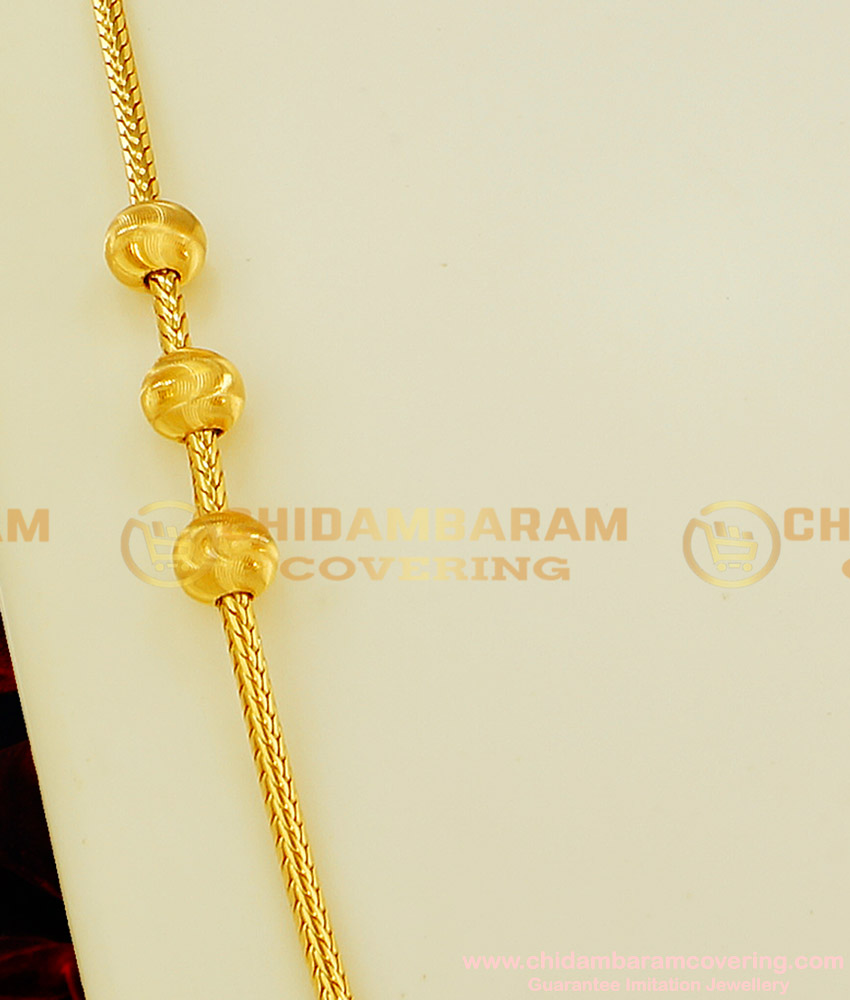 MCHN109 - Buy Latest Gold Plated Plain Golden Balls Mugappu Design Low Price Online