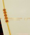 MCHN117 - Beautiful Flower Design Ruby Stone Side Pendant Mugappu Thali Chain Gold Covering Jewellery Buy Online