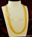 MCHN125 - Impon Multi Stone Flower Design Mugappu Three Line Chain Side Pendant Design for Women