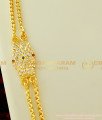 MCHN130 - Beautiful Impon Multi Stone Side Pendant Double Chain String Mugappu Chain Collections Online