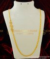 MCHN131 - 30 Inches Gold Design Thali Chain AD Stone Leaf Design 1 Gram Gold Side Mugappu for Women
