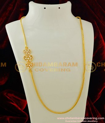 MCHN135 - 30 Inches First Quality American Diamond Mugappu Chain designs New Model Buy Online