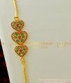 MCHN137 - New Design 30 Inches Gold Plated Ruby Emerald Designer Mugappu Chain Low Price Online