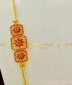 MCHN154 - Gold Design Big Ruby Stone Mugappu Roll Thali Kodi Mugappu Chain Latest Jewellery 