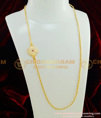 MCHN160 - Latest Round Flower Impon Mugappu Design with Chain Imitation Jewellery