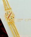 MCHN168 - Impon Mugappu Design Ad Multi Stone Big Side Pendant Three Line Mugappu Chain Design Online
