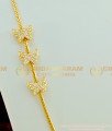 MCHN173 - New Design White Stone Butterfly Side Pendant Mugappu Thali Roll Kodi Chain Gold Plated Jewellery 