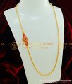 MCHN177 - Attractive Gold Covering New Model Red Stone Flower Design Mugappu Chain Imitation Jewellery 