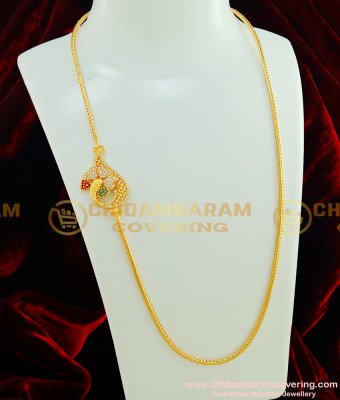 MCHN178 - Beautiful Design Ad Stone Big Floral Designer Mugappu With Thali Kodi Chain Online