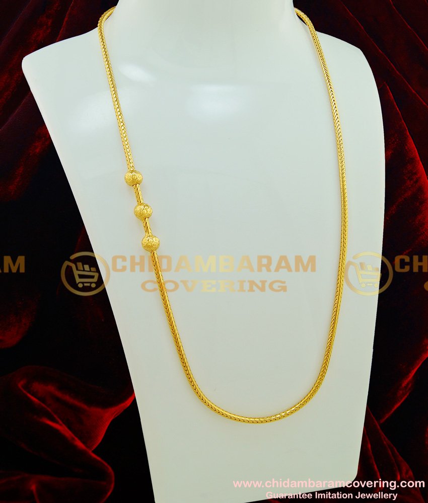 MCHN181 - One Gram Gold Plated Daily Wear Gold Ball Mugappu Design Buy Online