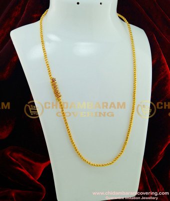 MCHN189 - Beautiful Ruby Stone Spiral Model Mugappu Chain Designs for Women 