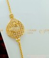 MCHN195 - 30 Inches American Diamond Full White Stone Peacock Design Big Size Pendant Mugappu Chain Online