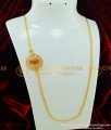 MCHN196 - 30 Inches American Diamond White and Ruby Stone Peacock Design Big Size Pendant Mugappu Chain Online