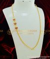 MCHN200 - Pure Gold Plated Ruby Stone Gold Finish Heart Design Mugappu Chain Design for Ladies