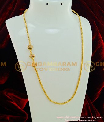 MCHN204 - Chidambaram Covering Mugappu Chain Ad Stone Multi Stone Mugappu Thali Chain