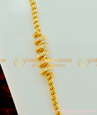 MCHN205 - Trendy Gold Plated Thali Kodi Chain Ad Spiral Design Mugappu Chain Indian Imitation Jewellery
