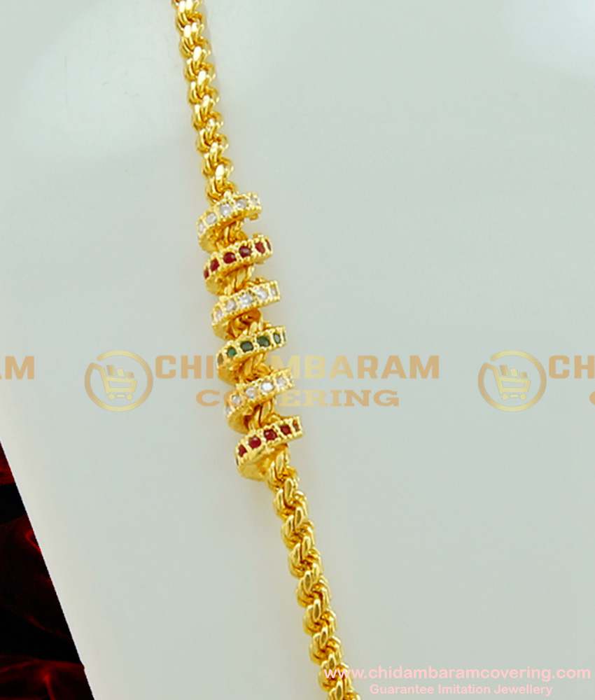 MCHN207 - New Model Multi Stone Twisted Mugappu Guaranteed Murukku Thali Chain with Mugappu Designs Online