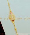 MCHN214 - Latest Impon Mugappu Pink and White Stone Mugappu With Light Weight Kerala Chain Designs Online