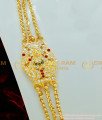 MCHN225 - Impon Ad Multi Stone Lakshmi Design Pendant Mugappu Three Line Mugappu Chain Design Online