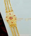 MCHN226 - Beautiful Flower Design Impon Ruby Stone Mugappu 3 Line Gold Plated Chain Buy Online