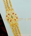 MCHN229 - 30 Inches Impon Ad Multi Stone Mugappu Three Line Dasavatharm Long Chain Design Online
