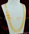 MCHN230 - 30 Inches Gold Plated Impon Ad Multi Stone Mugappu 3 Layer Gold Chain Designs Online