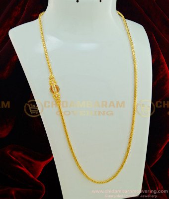MCHN238 - Mugappu Thali Chain New Model Gold Plated Stone Mugappu Chain for Ladies 