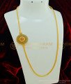 MCHN242 - Elegant Ruby Emerald Stone Round Mugappu Thali Chain Designs Gold Covering Mugappu for Women