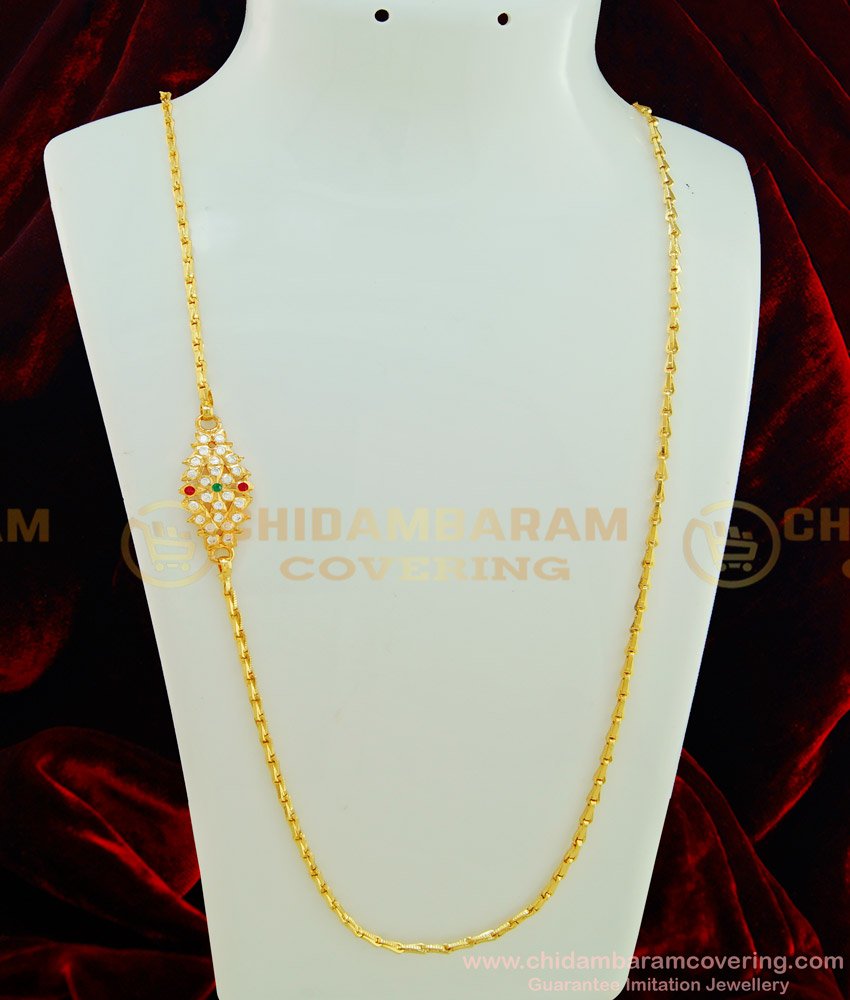 MCHN247 - 30 inches Buy Gold Design Impon Mugappu Chain Chidambaram Covering Jewellery