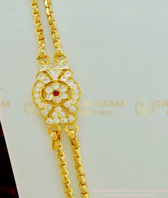 MCHN261 - Traditional Impon Rettai Vadam Mugappu Chain 2 Line Chain Buy Online