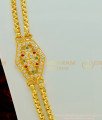 MCHN269 - Trendy New Design Impon Multi Stone Flower Design Side Pendant With 2 Line Chain Buy Online