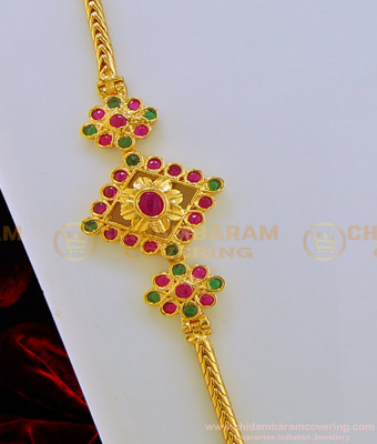 MCHN273 - Beautiful Daily Use Kemp Stone Mopu Thali Chain Designs for Women