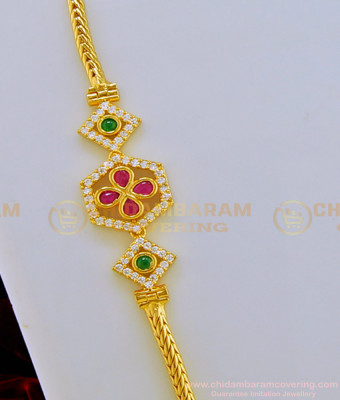 MCHN274 - Latest Gold Plated Multi Stone Daily Wear Mopu Chain Designs Online