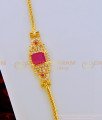 MCHN275 - One Gram Gold American Diamond Stone Side Pendant Light Weight Gold Mugappu Designs 