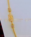 MCHN280 - Pure Gold Plated Ad Stone Lakshmi Design Guaranteed Mugappu Chain Designs Online