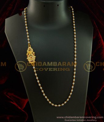 MCHN292 - New Model Pearl Chain with Impon Lakshmi Mugappu Five Metal Jewellery Online 