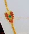 MCHN301 - Beautiful Butterfly Design Ruby Stone Mugappu with Chain Gold Plated Mugappu Chain  