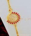MCHN305 - Trendy Gold Plated Thali Chain Peacock AD Stone Mugappu Chain Indian Imitation Jewellery