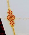 MCHN306 - 1 Gram Gold Plated Ruby Stone Side Pendant with Thali Kodi Mugappu Chain 