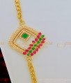 MCHN308 - Unique American Diamond Multi Stone Gold Plated Guaranteed Mugappu Chain Online 