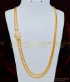 MCHN319 - Impon Full White Stone Peacock Design Getti Metal Mugappu Chain With 2 Line Chain for Women