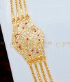 MCHN323 - Impon Real Gold Design Very Big 4 Line Flower Design Stone Mugappu Chains for Women 
