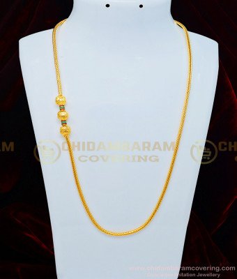 MCHN325 - Buy Latest Gold Plated Enamel Design Golden Balls Plain Mugappu Design Low Price Online